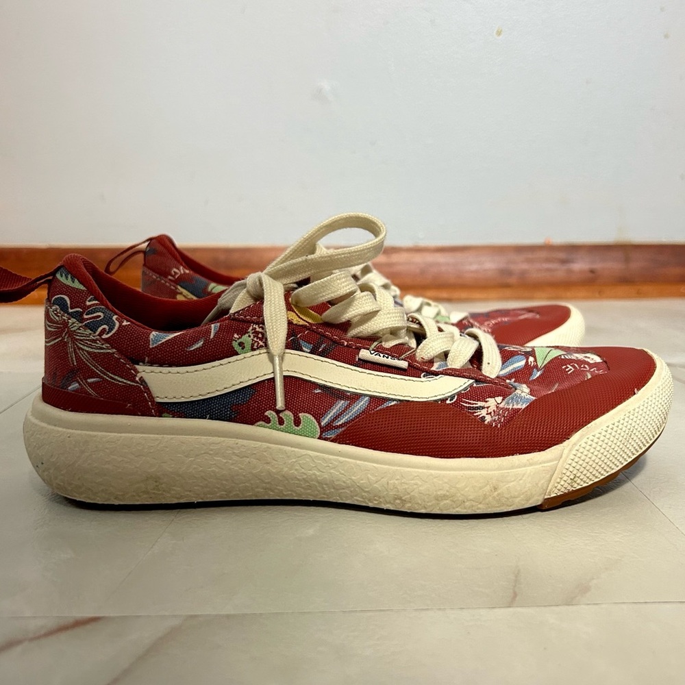 Vans Red Floral Sneakers